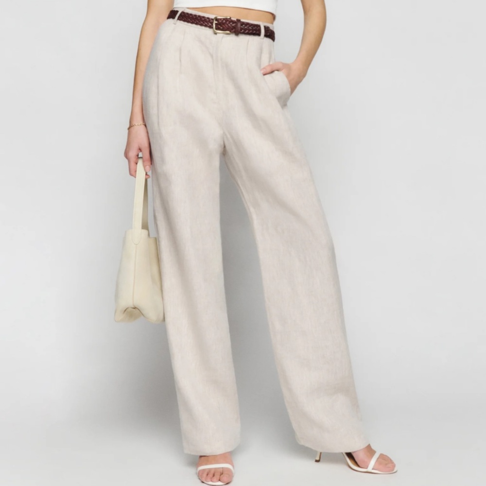 New! Reformation Mason linen pants